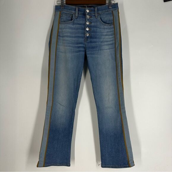 VERONICA BEARD Carolyn Tuxedo Stripe Baby Boot Crop Jeans Sz 28/6 - Picture 2 of 11